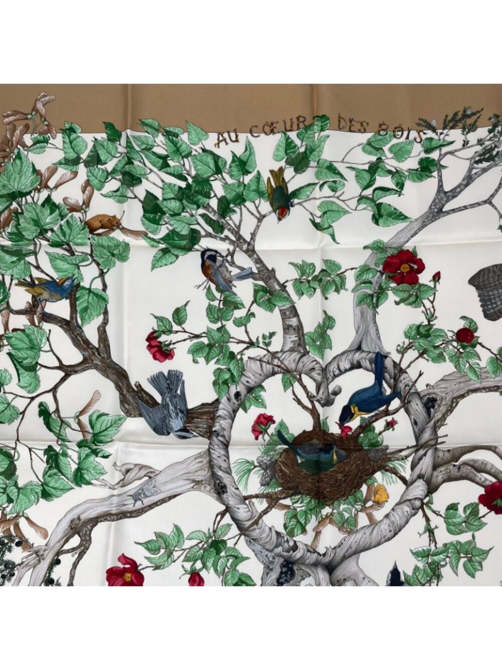 Hermes Carre 90 AU Coeur Des Bois in the Woods Scarf Silk Blawan - Picture 2 of 7